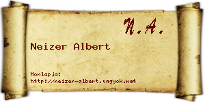 Neizer Albert névjegykártya